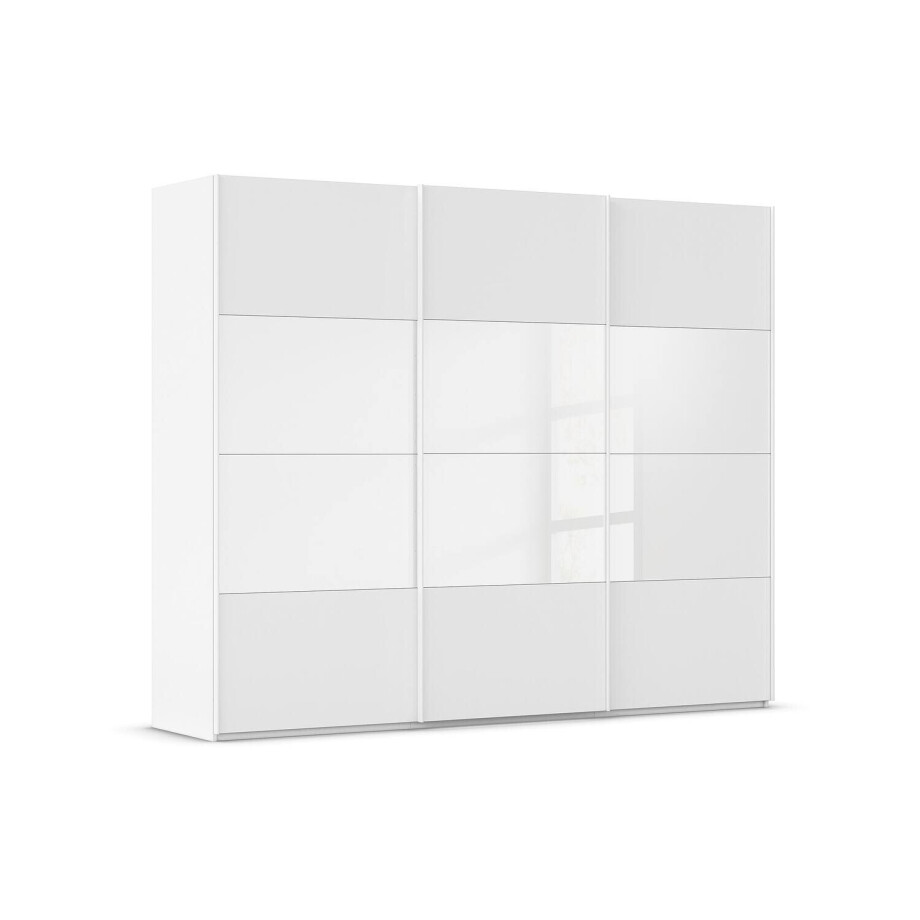 Goossens Kledingkast Finca Combi Glans-mat Glas, Slaapkamerkast 240 cm breed, 236 cm hoog, 3x 4 paneel (glas met glas mat combinatie) schuifdeuren afbeelding 1