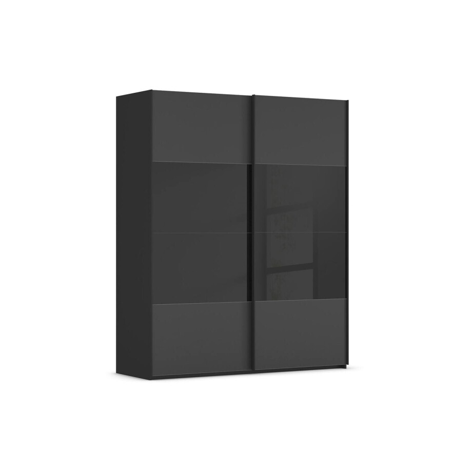 Goossens Kledingkast Finca Combi Glans-mat Glas, Slaapkamerkast 180 cm breed, 236 cm hoog, 2x 4 paneel (glas met glas mat combinatie) schuifdeuren afbeelding 1