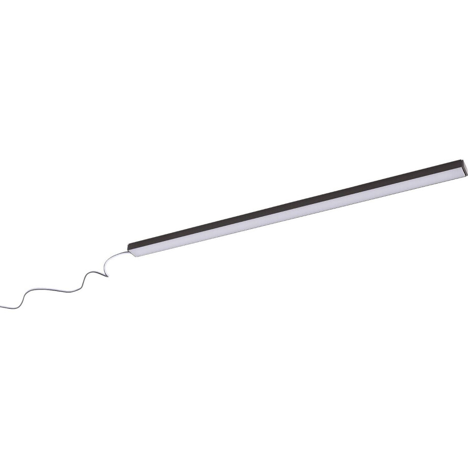 Goossens Kastverlichting Finish, Set 43 cm ledstrip wit licht met afstandbediening, zwart aluminium, , stijlvol landelijk afbeelding 1