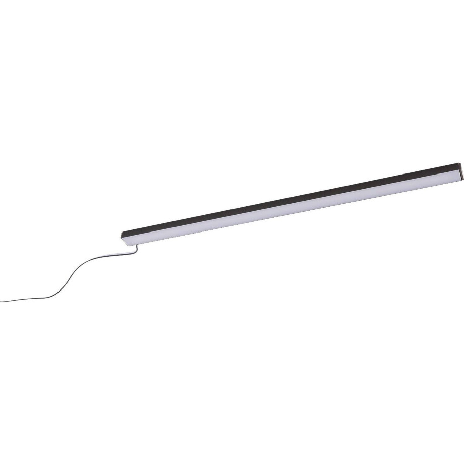 Goossens Kastverlichting Finish, Set 43 cm ledstrip geel licht met afstandbediening, zwart aluminium, , stijlvol landelijk afbeelding 1