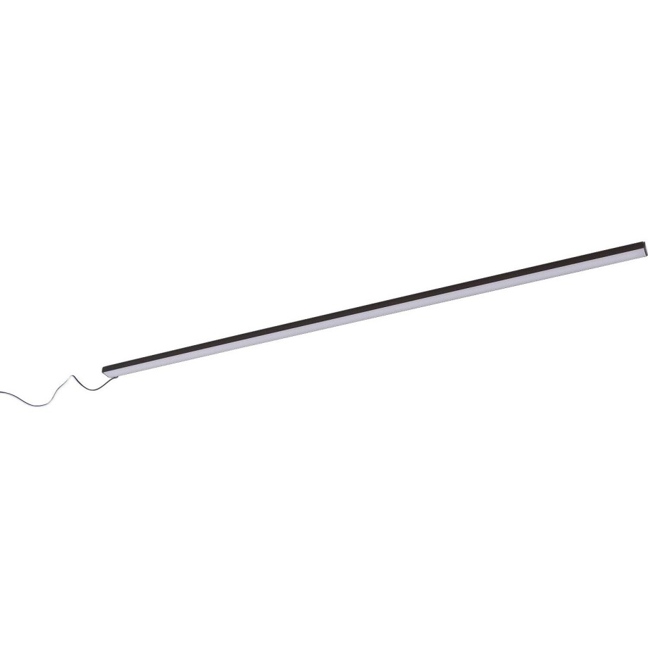 Goossens Kastverlichting Finish, Set 80 cm ledstrip geel licht met afstandbediening, zwart aluminium, , stijlvol landelijk afbeelding 1