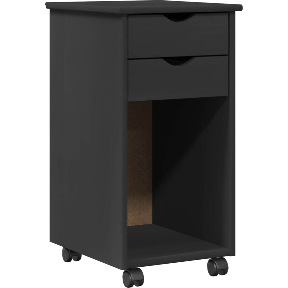 vidaXL - Rollende - kast - Grijs - 34 - x - 39 - x - 65,5 - cm - Massief - grenenhout vidaXL - Rollende - kast - Grijs - 34 - x - 39 - x - 65,5 - cm - Massief - grenenhout afbeelding 1