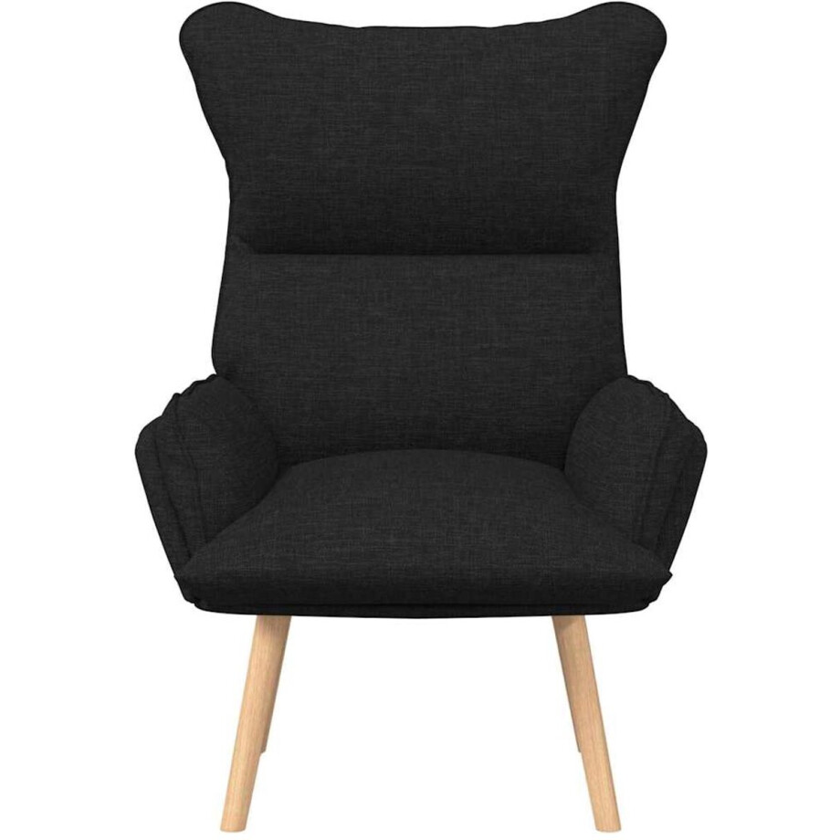 vidaXL - Fauteuil - Zwart - 69 - x - 74 - x - 93 - cm - Stof - en - multiplex afbeelding 1