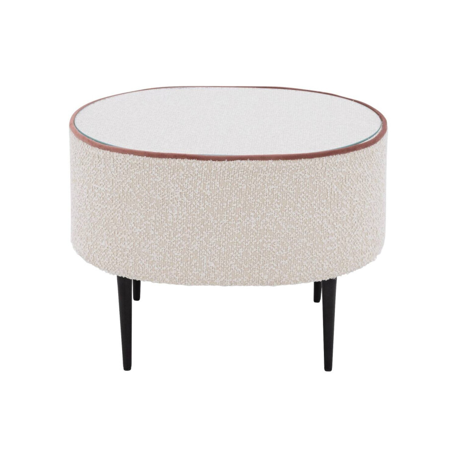 Goossens Nachtkastje Venus, Rond 51 cm b x 36 cm h x 42 cm d met inleg glasblad Goossens Nachtkastje Venus, Rond 51 cm b x 36 cm h x 42 cm d met inleg glasblad afbeelding 1