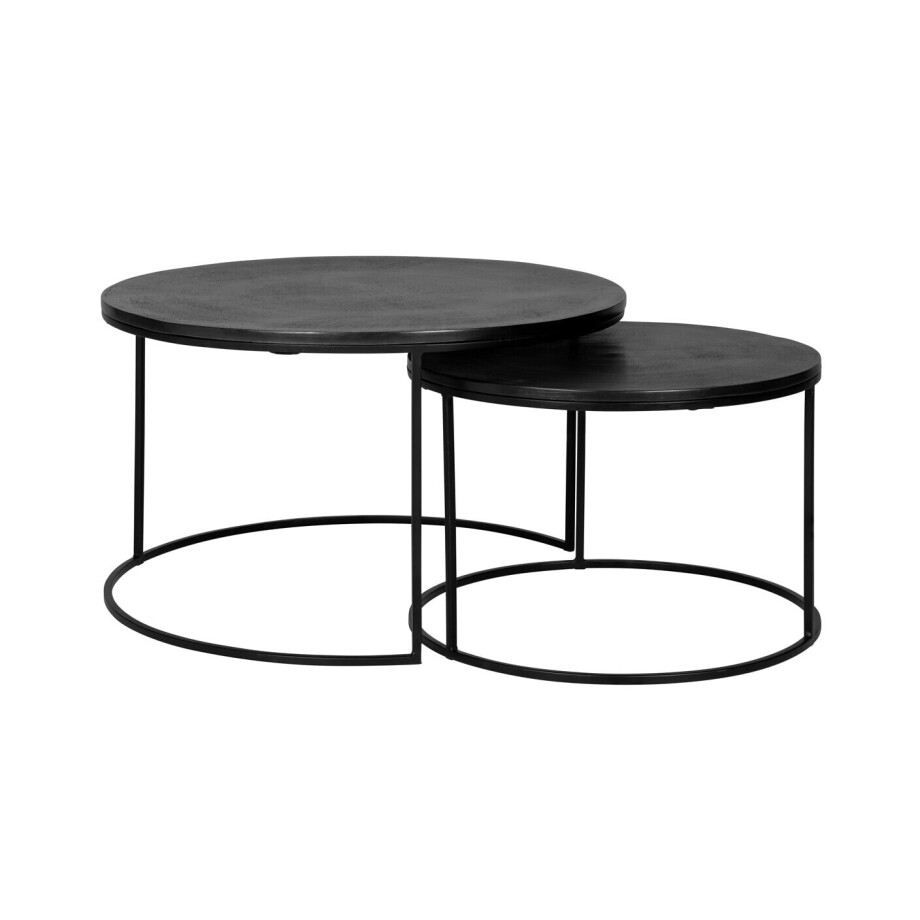 Richmond Salontafel 'Bolder' Set van 2 stuks, kleur Zwart Richmond Salontafel 'Bolder' Set van 2 stuks, kleur Zwart afbeelding 1