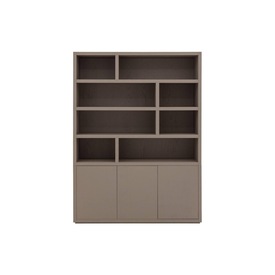 Goossens Buffetkast Barcelona, 3 deuren 8 open vakken, bruin eiken, 158 x 212 x 45 cm, stijlvol landelijk afbeelding 1