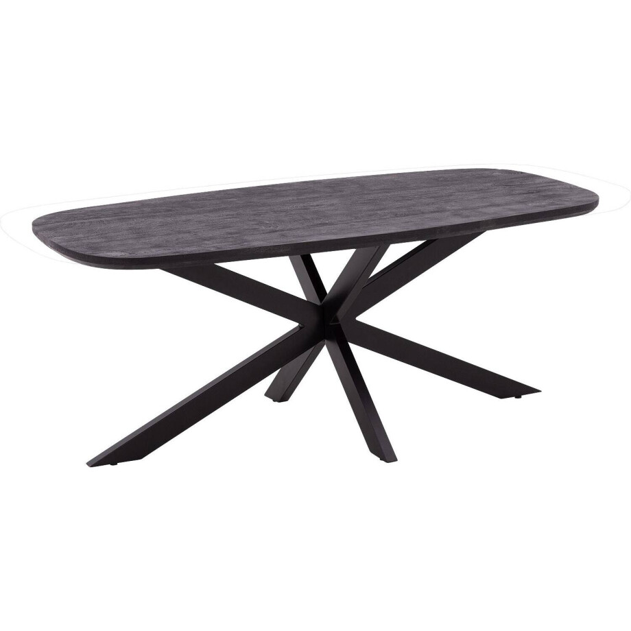 Goossens Eettafel Nilo, Semi rechthoekig 180 x 90 cm afbeelding 1