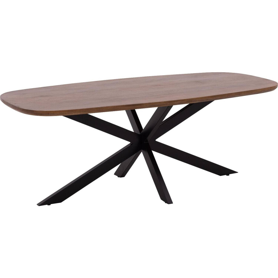 Goossens Eettafel Nilo, Semi rechthoekig 210 x 100 cm afbeelding 1