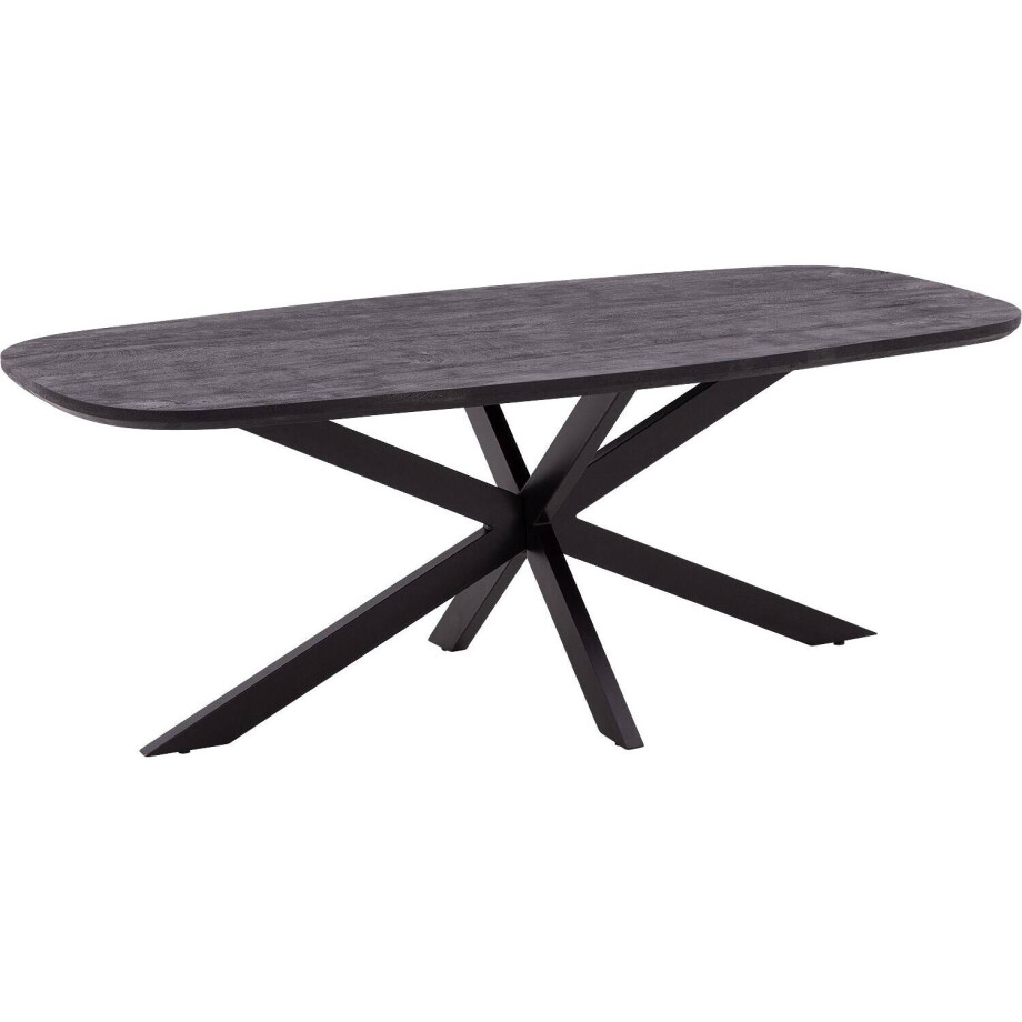 Goossens Eettafel Nilo, Semi rechthoekig 210 x 100 cm afbeelding 1