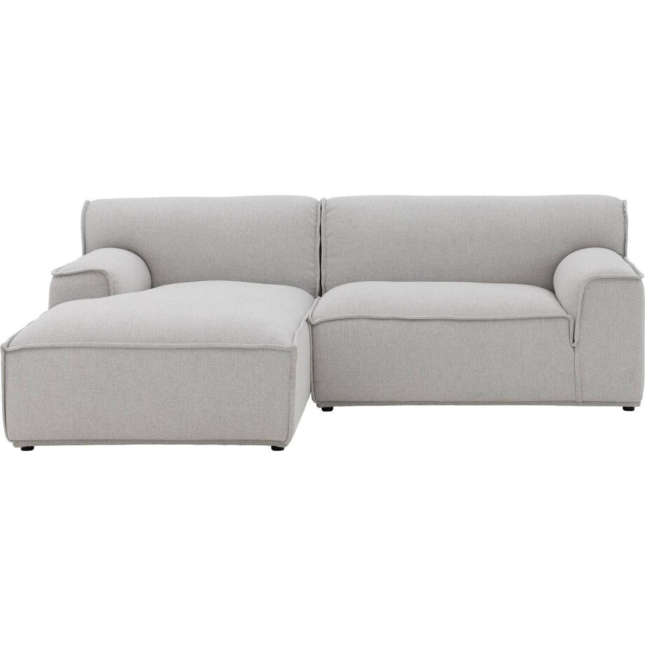 Goossens Excellent Elementenbank Sens bruin, stof, 1,5-zits, urban industrieel met chaise longue links afbeelding 1