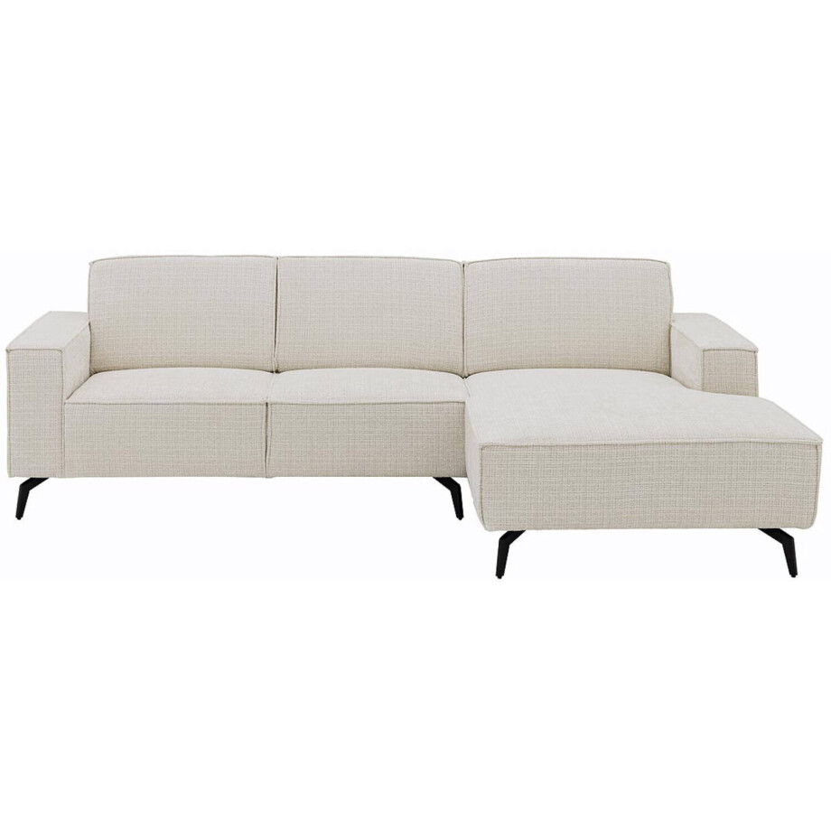 Goossens Hoekbank Hercules wit, stof, 2-zits, modern design met chaise longue rechts Goossens Hoekbank Hercules wit, stof, 2-zits, modern design met chaise longue rechts afbeelding 1