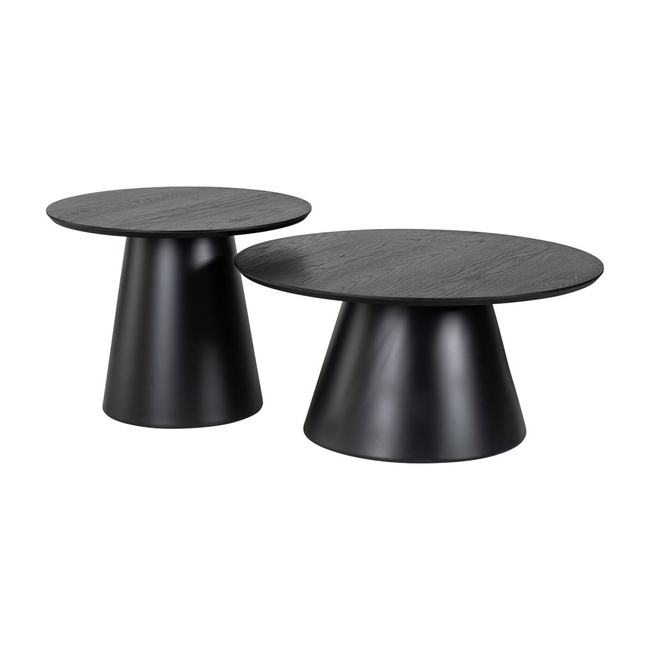 Richmond Ronde Salontafel 'Jazz' Set van 2 stuks, kleur Zwart afbeelding 1