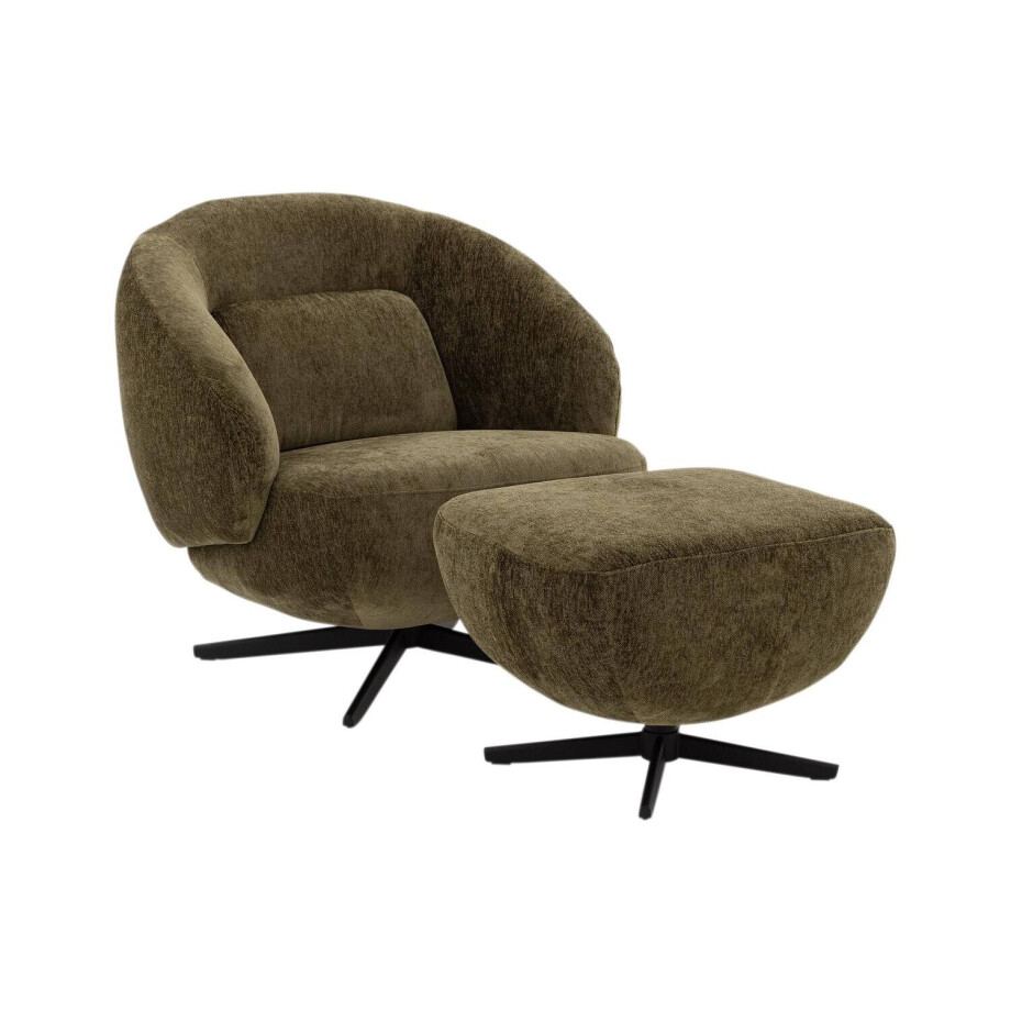 Goossens Draaifauteuil Saar, Draaifauteuil + hocker Goossens Draaifauteuil Saar, Draaifauteuil + hocker afbeelding 1