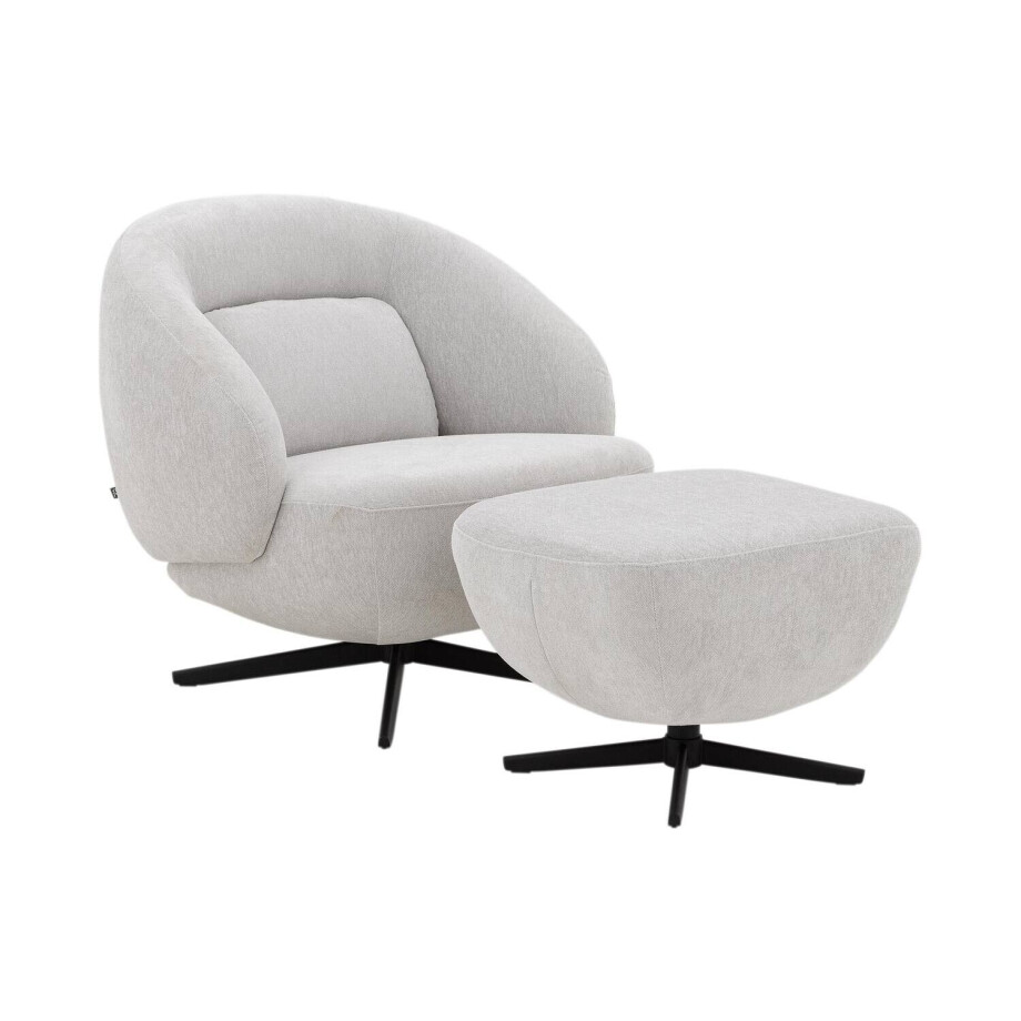 Goossens Draaifauteuil Saar, Draaifauteuil + hocker Goossens Draaifauteuil Saar, Draaifauteuil + hocker afbeelding 1