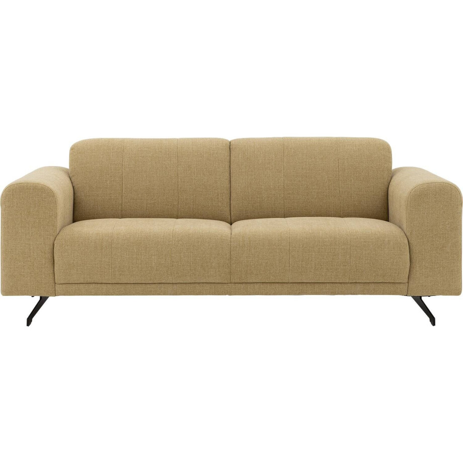 Goossens Bank Mellow geel, stof, 2-zits, stijlvol landelijk afbeelding 1