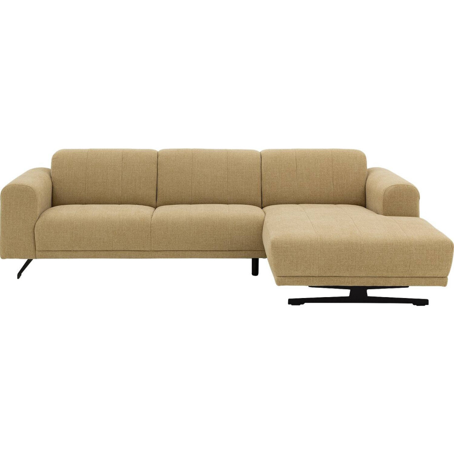 Goossens Bank Mellow geel, stof, 2-zits, stijlvol landelijk afbeelding 1