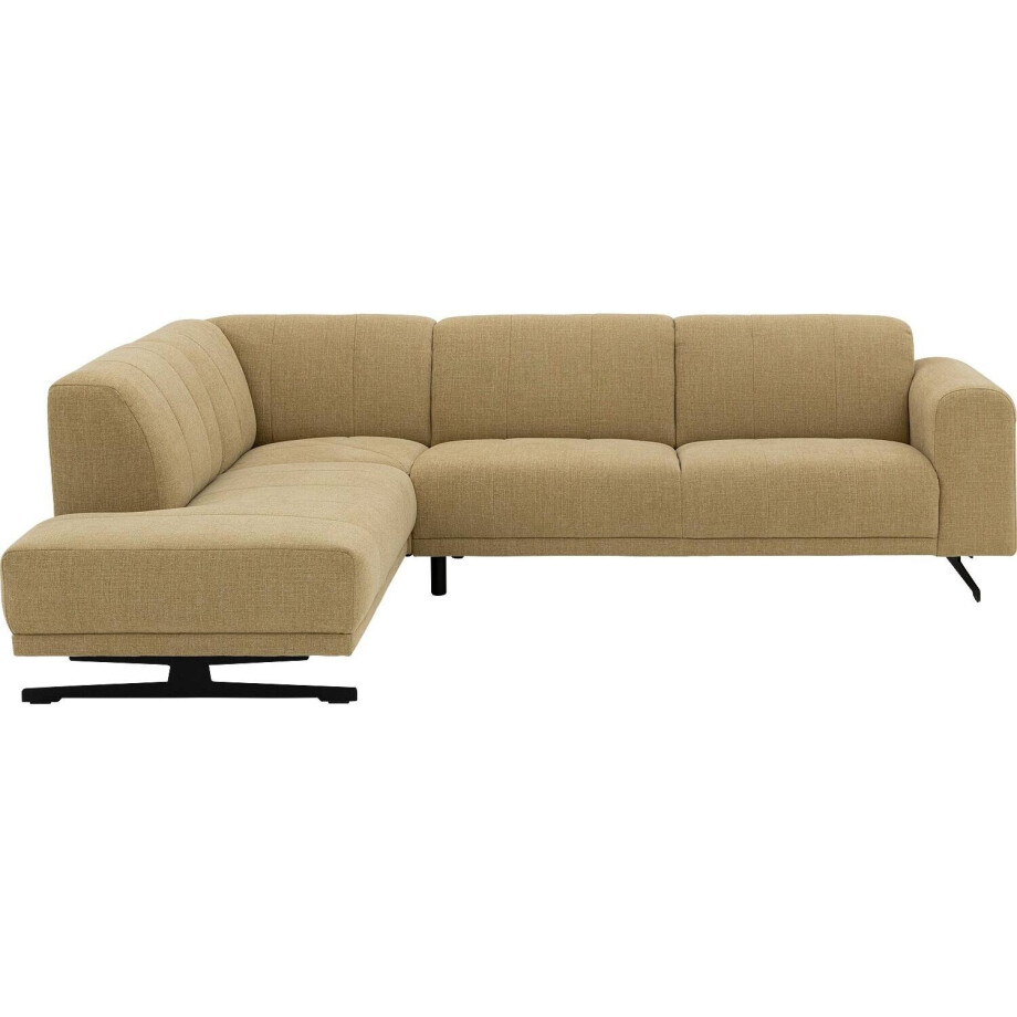 Goossens Bank Mellow geel, stof, 2-zits, stijlvol landelijk afbeelding 1