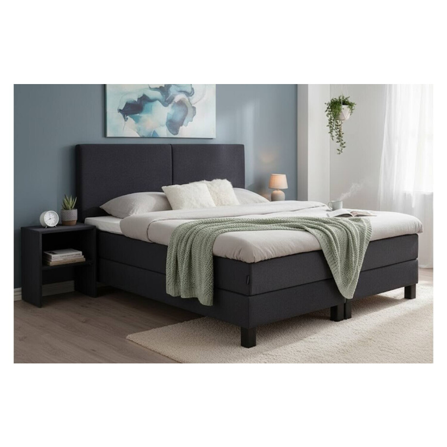 Goossens Boxspring Compleet Gs 180 Compleet, Vlak 180 x 210 cm box (=2x90cmx210cm) 2x matras gestoffeerd pocketvering, 1x matrastopper joy deluxe Goossens Boxspring Compleet Gs 180 Compleet, Vlak 180 x 210 cm box (=2x90cmx210cm) 2x matras gestoffeerd pocketvering, 1x matrastopper joy deluxe afbeelding 1