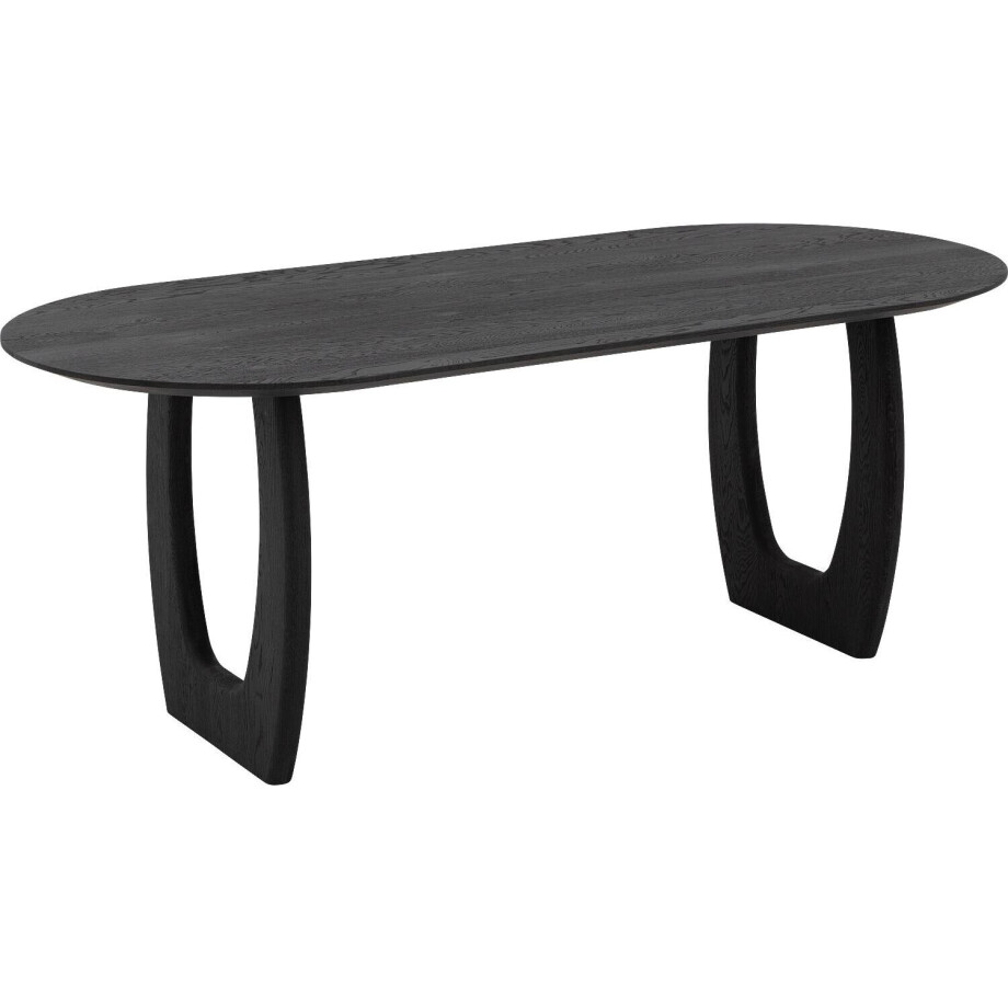 Goossens Eettafel Slim, Semi rond 160 x 90 cm afbeelding 1