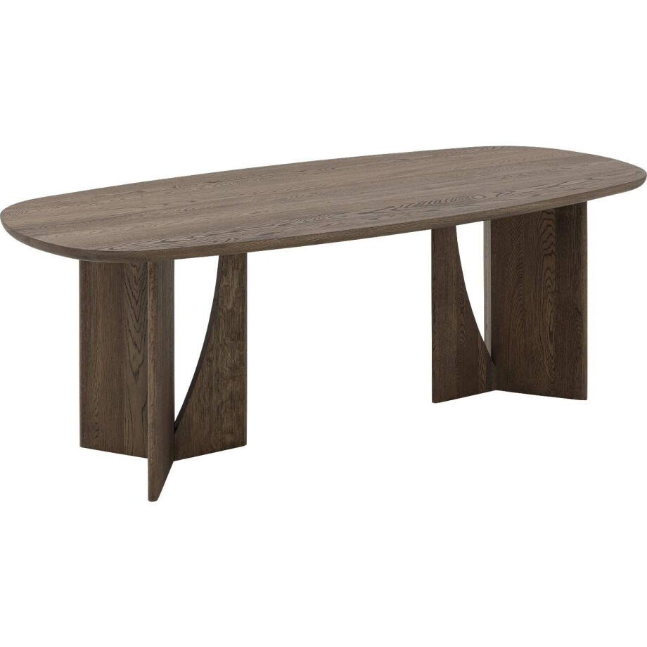 Goossens Eettafel Slim, Semi ovaal 240 x 100 cm afbeelding 1