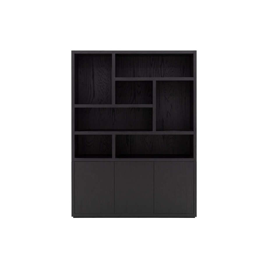 Goossens Buffetkast Barcelona, 3 deuren 7 open vakken (verticale layout), zwart eiken, 158 x 212 x 45 cm, stijlvol landelijk Goossens Buffetkast Barcelona, 3 deuren 7 open vakken (verticale layout), zwart eiken, 158 x 212 x 45 cm, stijlvol landelijk afbeelding 1