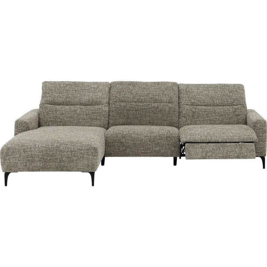 Goossens Relaxbank Apollo Met Verstelbare Hoofdsteunen groen, stof, stijlvol landelijk met chaise longue links afbeelding 1