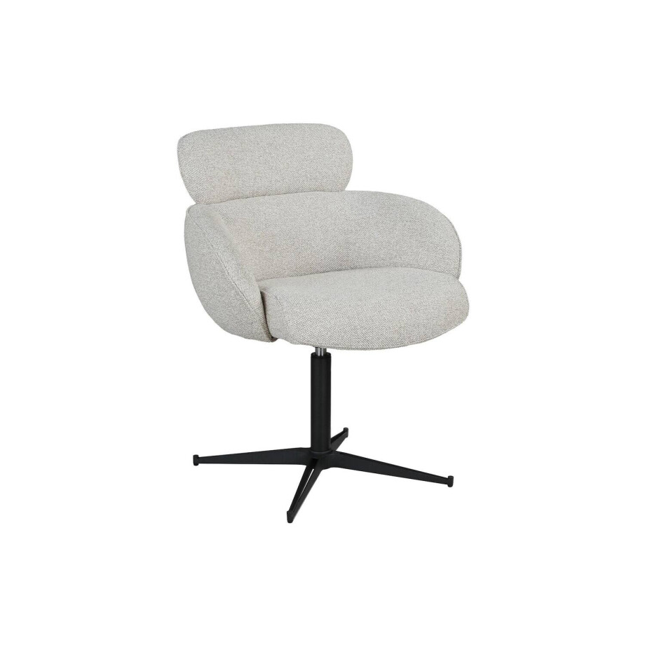 Goossens Eetkamerstoel Suus goud stof graden draaibaar met return functie met armleuning, modern design afbeelding 1