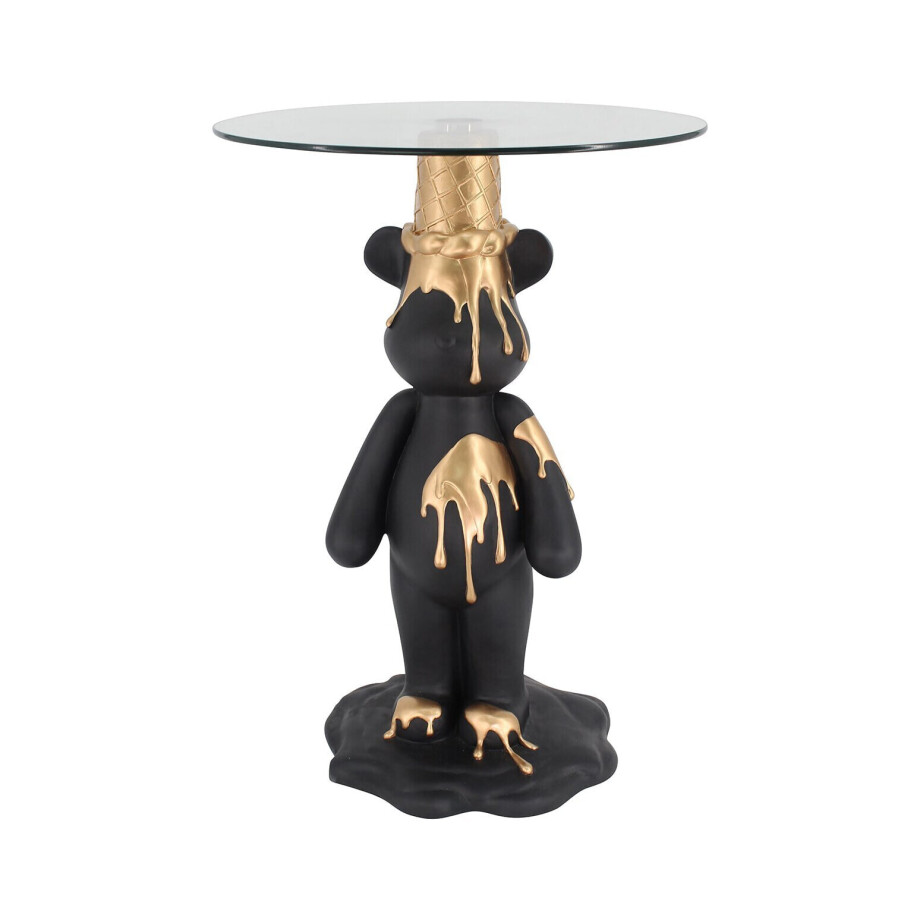 Richmond Ronde Bijzettafel 'Ice Bear' Glas, 48cm Richmond Ronde Bijzettafel 'Ice Bear' Glas, 48cm afbeelding