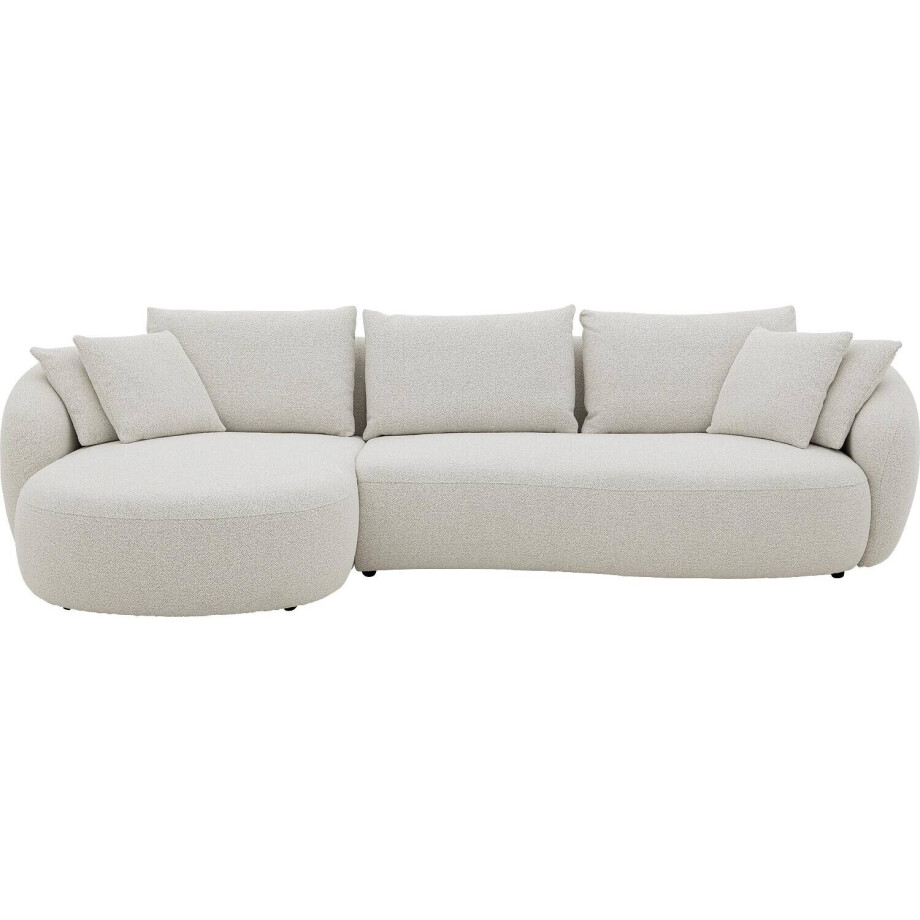 Goossens Hoekbank Ava beige, stof, 3-zits, met chaise longue links Goossens Hoekbank Ava beige, stof, 3-zits, met chaise longue links afbeelding 1