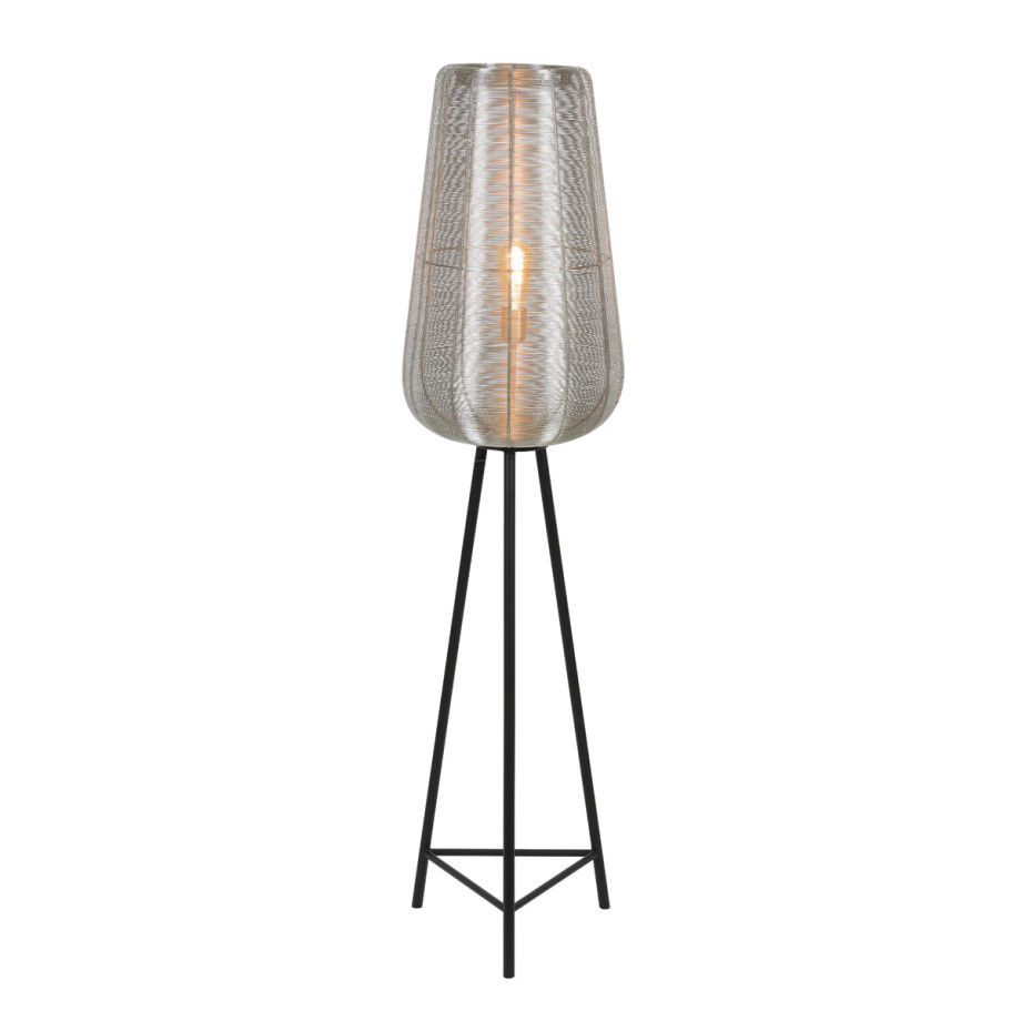 Light & Living Vloerlamp 'Adeta', nikkel, 147cm hoog afbeelding 1