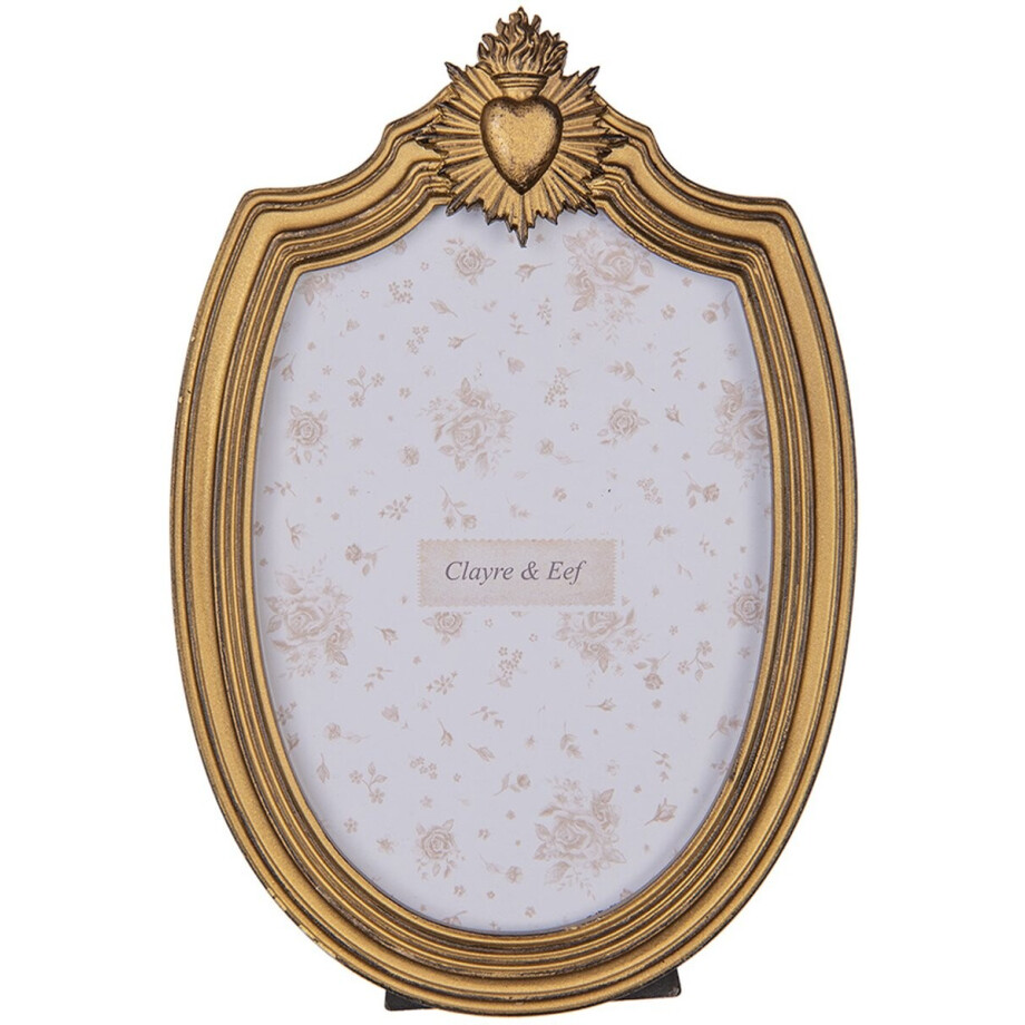 Clayre & Eef Fotolijst 13x18 cm Goudkleurig Kunststof Clayre & Eef Fotolijst 13x18 cm Goudkleurig Kunststof afbeelding 1