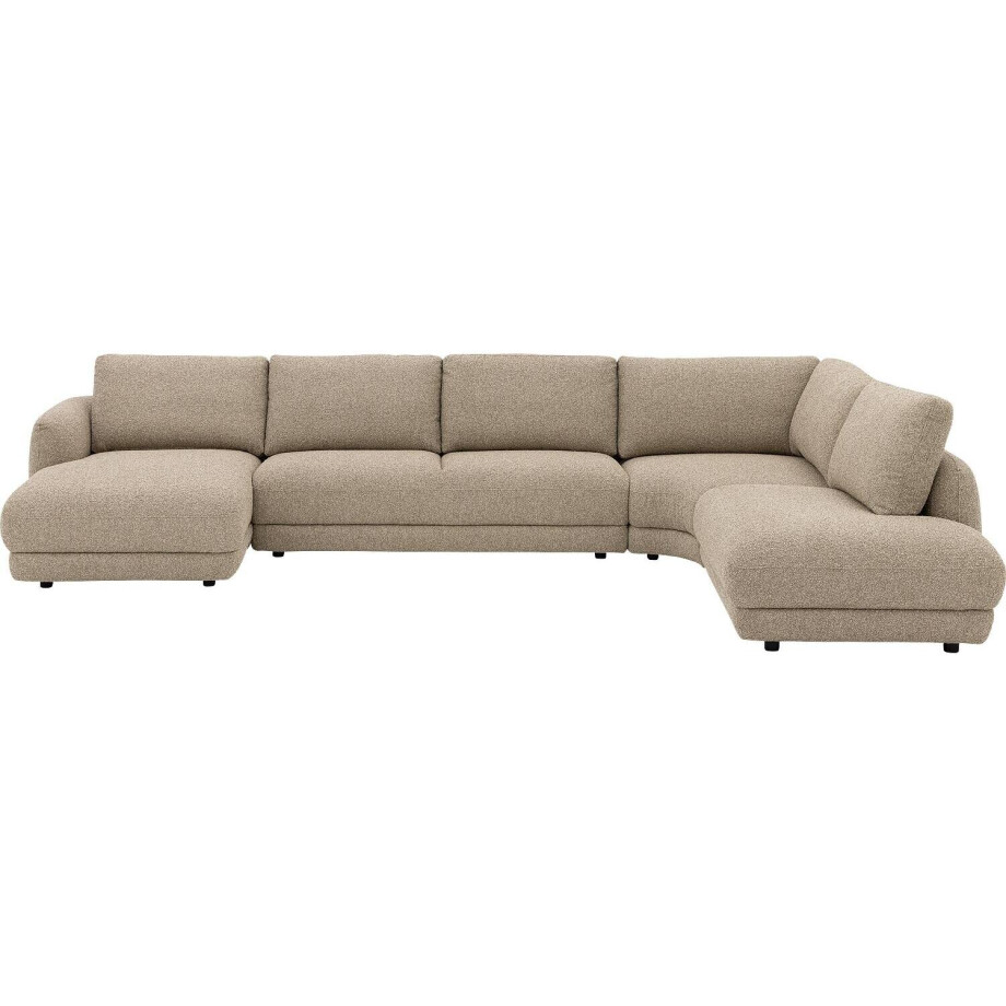 Goossens Bank Premiere beige, stof, 3-zits, met chaise longue links Goossens Bank Premiere beige, stof, 3-zits, met chaise longue links afbeelding 1