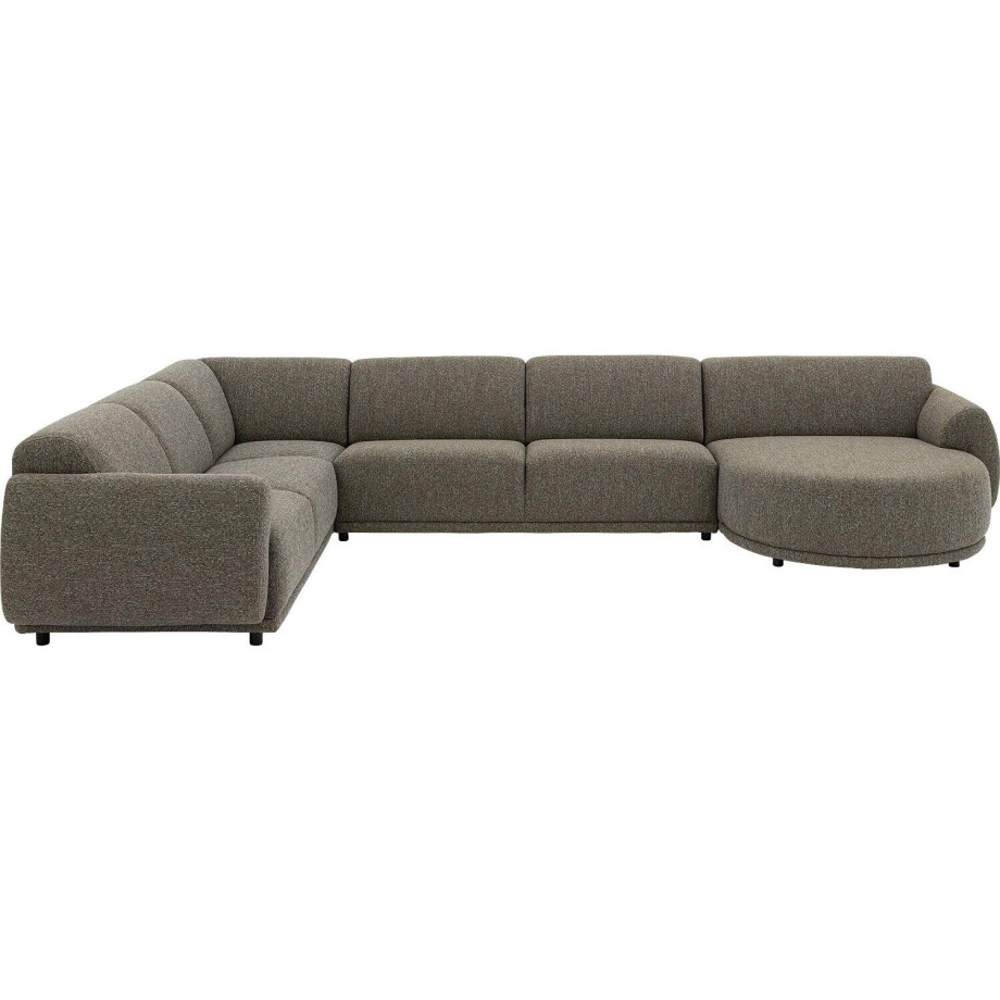 Goossens Bank Benk groen, stof, 2,5-zits, met chaise longue rechts Goossens Bank Benk groen, stof, 2,5-zits, met chaise longue rechts afbeelding 1