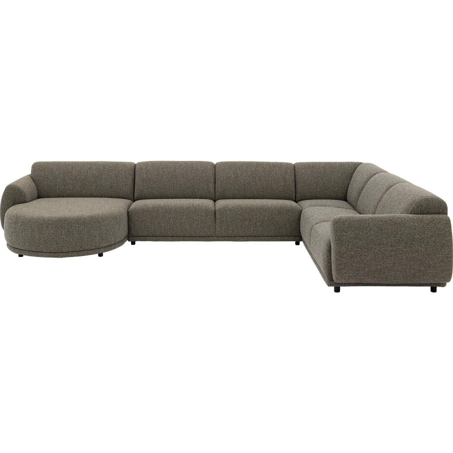 Goossens Bank Benk groen, stof, 2,5-zits, met chaise longue links afbeelding 1