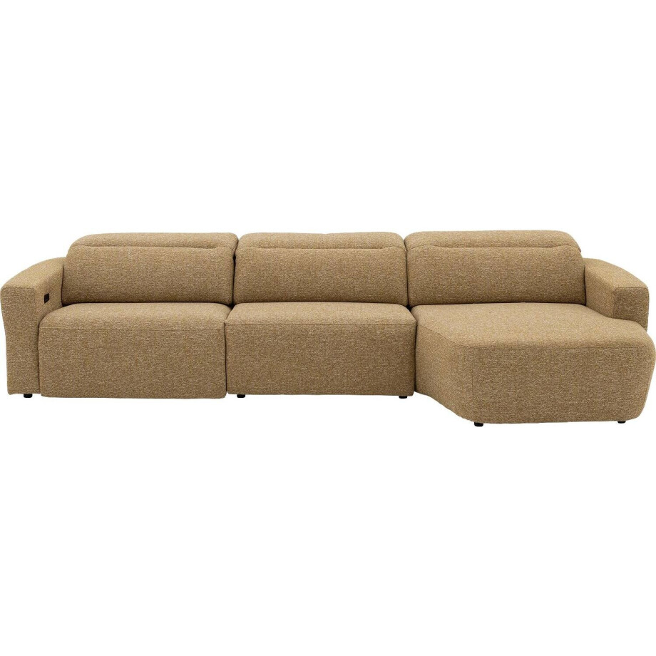 Goossens Bank Comoda geel, stof, 1,5-zits, met chaise longue rechts afbeelding 1