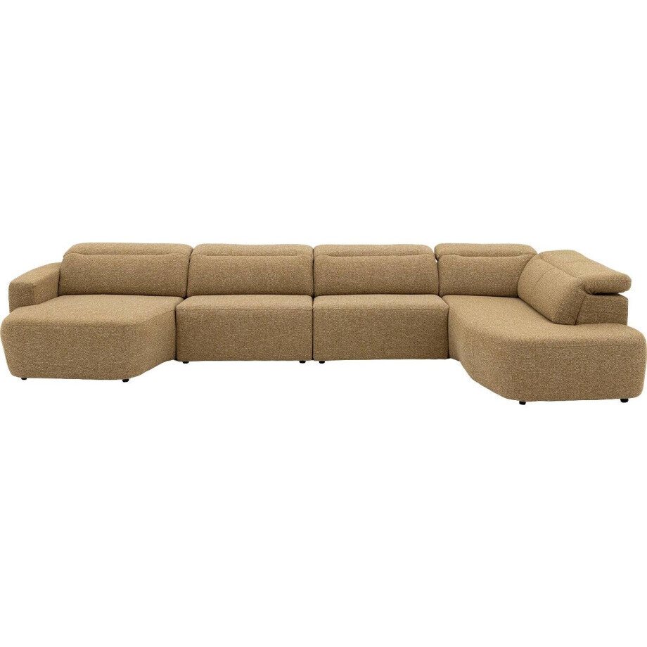 Goossens Bank Comoda geel, stof, 1,5-zits, met ligelement rechts met chaise longue links afbeelding 1