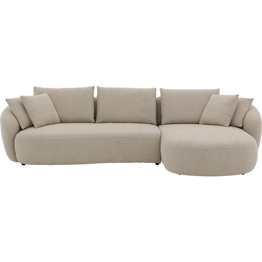 Goossens Hoekbank Ava beige, stof, 3-zits, met chaise longue rechts Goossens Hoekbank Ava beige, stof, 3-zits, met chaise longue rechts afbeelding 1