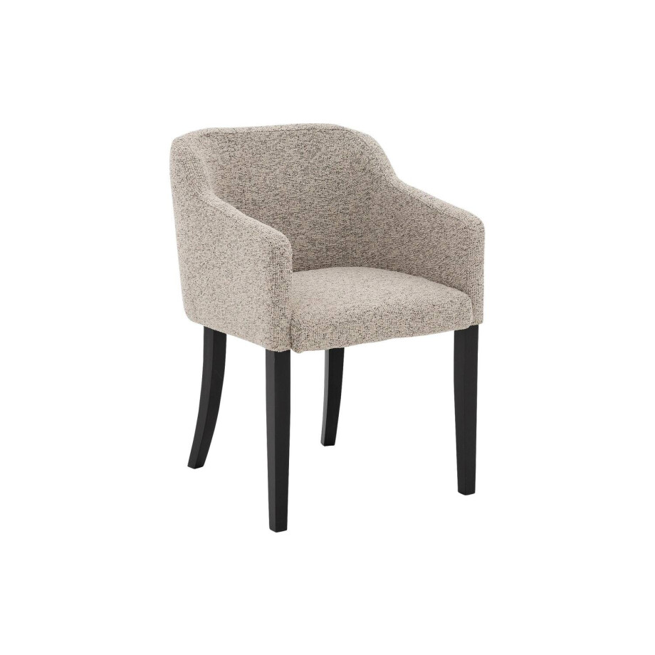 Goossens Eetkamerstoel Peda beige stof met armleuning, elegant chic afbeelding 1