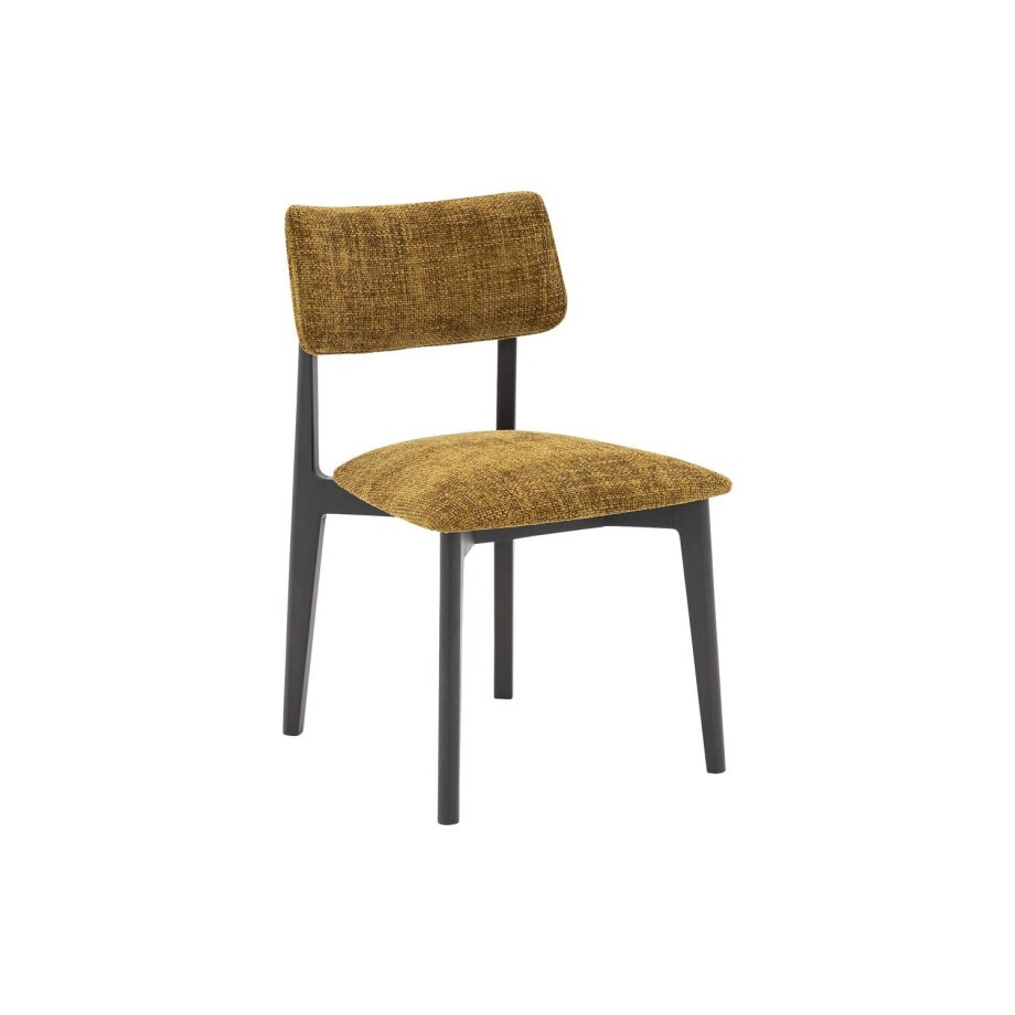 Goossens Stoel Kris met Massief Houten Frame groen stof leuning, modern design Goossens Stoel Kris met Massief Houten Frame groen stof leuning, modern design afbeelding 1