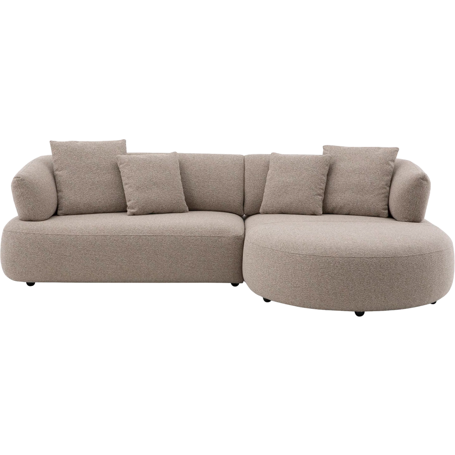 Goossens Bank Noa beige, stof, 2-zits, met chaise longue links afbeelding 1
