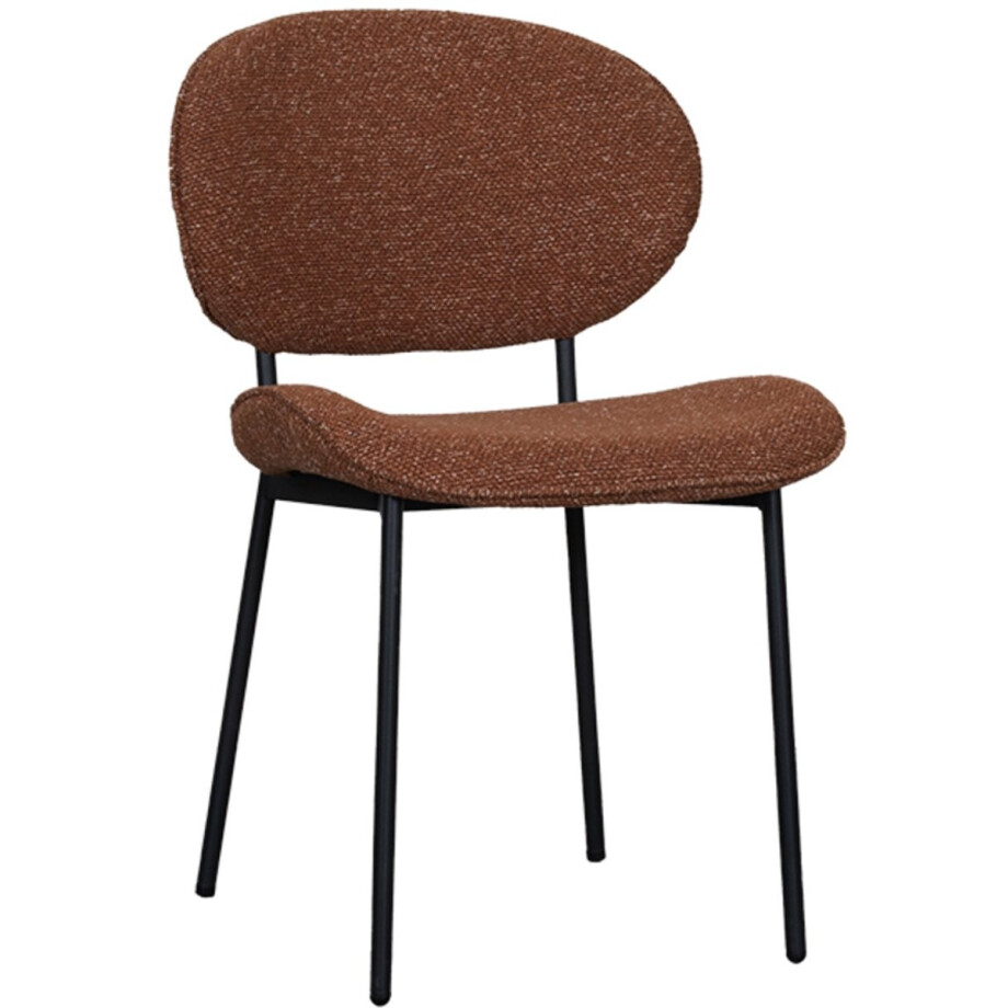 LABEL51 Senn Eetkamerstoel - Oranje - Stof - Black Frame - Stoel - Normale eetkamerstoel LABEL51 Senn Eetkamerstoel - Oranje - Stof - Black Frame - Stoel - Normale eetkamerstoel afbeelding 1