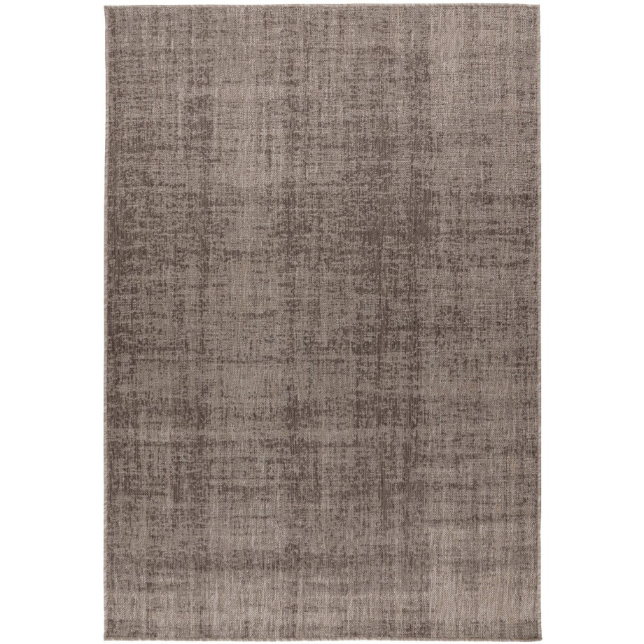 Padiro laagpolig vloerkleed 60 x 110 cm - taupe - geschikt voor vloerverwarming - voor binnen en buiten - van polypropyleen afbeelding 1