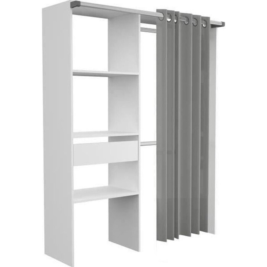 Kledingkast Barit 143cm - wit/grijs afbeelding 1