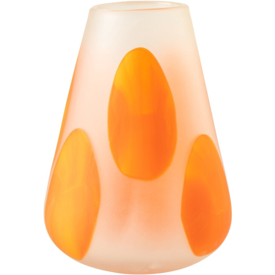 J-Line windlicht Stippen - glas - oranje - small afbeelding 1