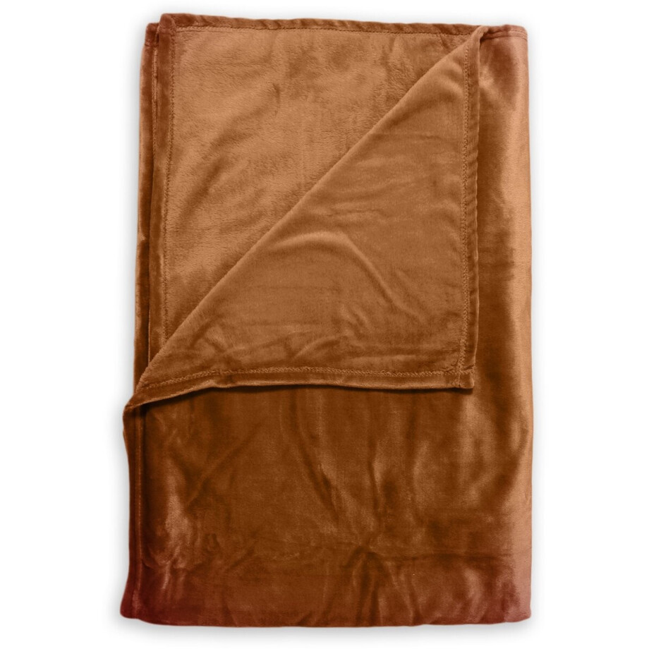 Zohome Plaid Cara - Warme deken voor op de bank - Zacht - 140x200 cm - Oranje Zohome Plaid Cara - Warme deken voor op de bank - Zacht - 140x200 cm - Oranje afbeelding 1