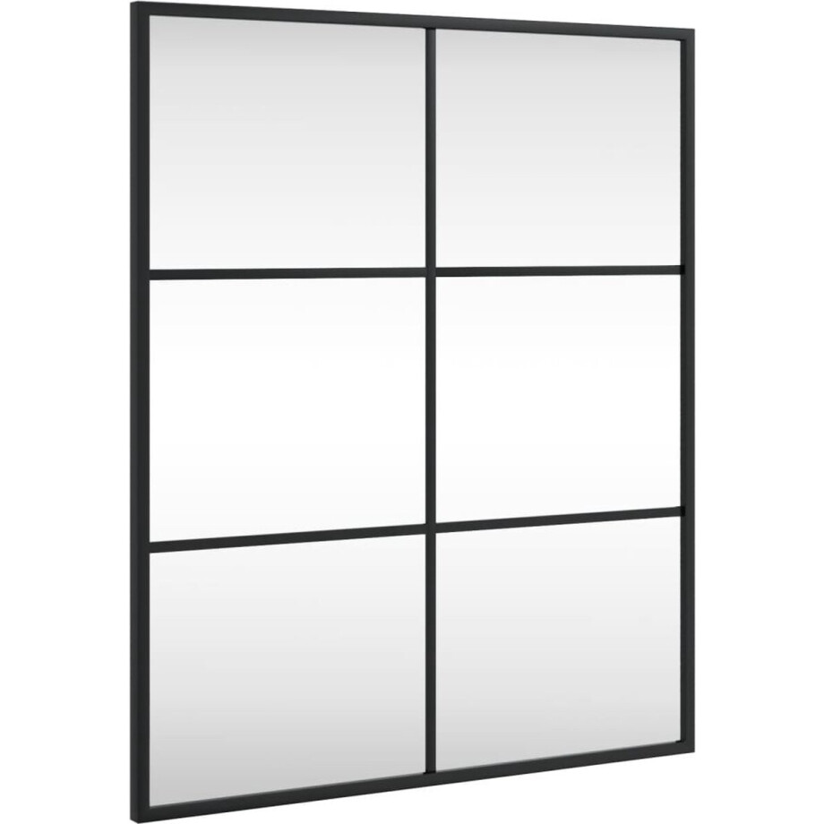 vidaXL - Wandspiegel - rechthoekig - 50x60 - cm - ijzer - zwart afbeelding 1