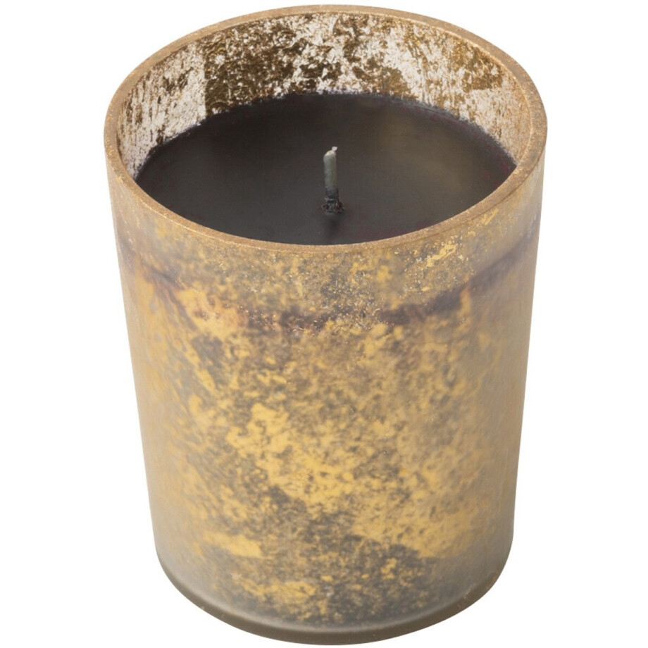 J-Line geurkaars M-Chic - Oud & Amber - glas - goud/zwart - small - 48U J-Line geurkaars M-Chic - Oud & Amber - glas - goud/zwart - small - 48U afbeelding 1