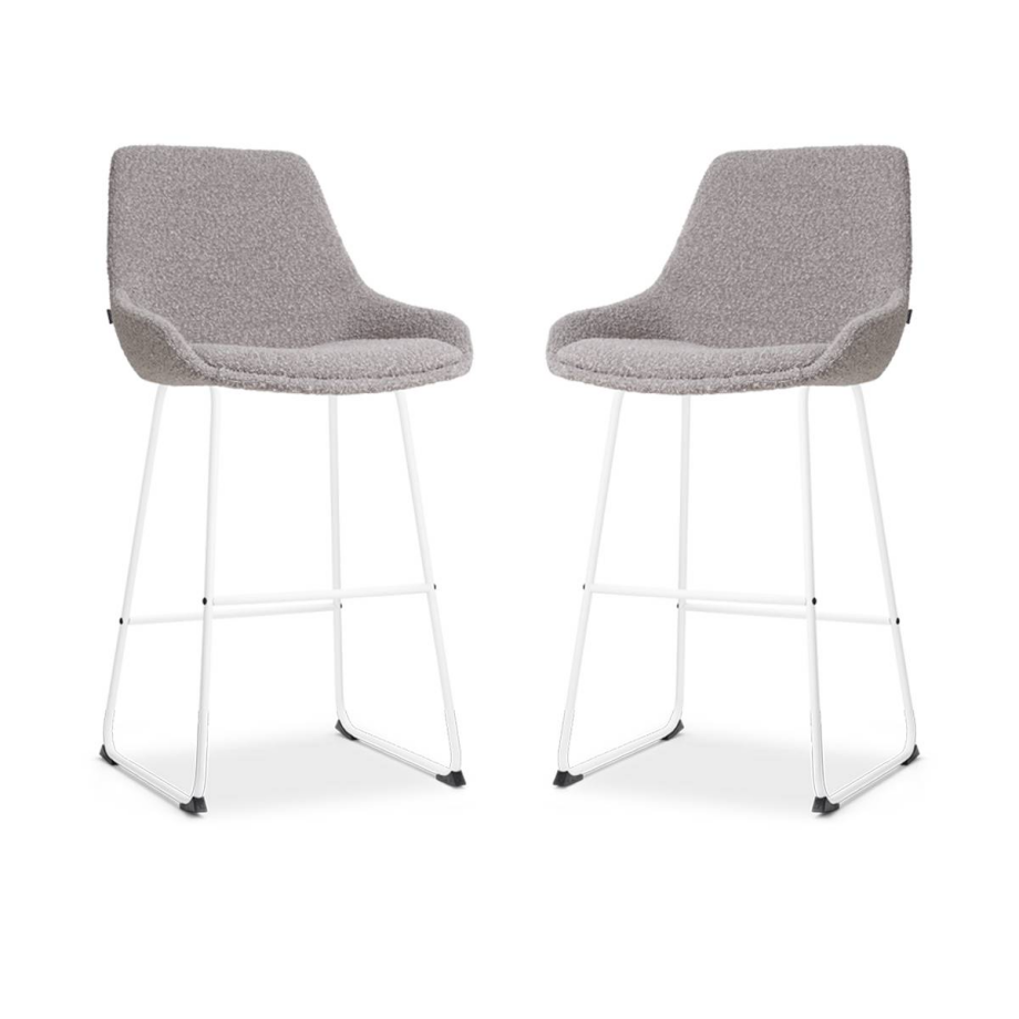 Set van 2 barstoelen Nino-Isa bouclé | Nolon Set van 2 barstoelen Nino-Isa bouclé | Nolon afbeelding 1