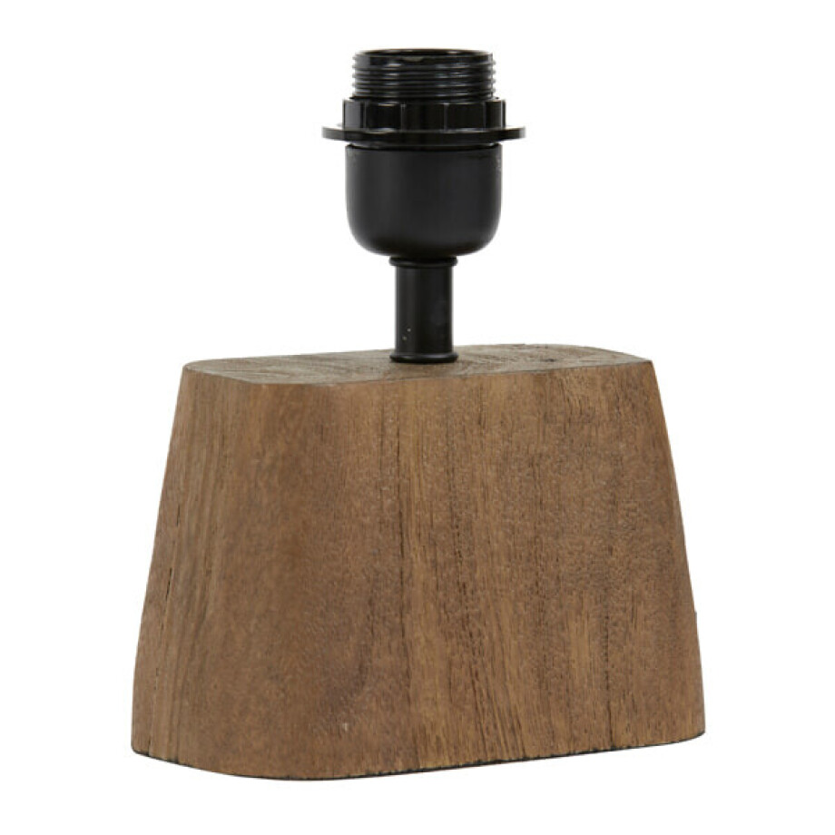 Light & Living Tafellamp 'Kardan' Mangohout, 21cm, kleur Mat Bruin (excl. kap) afbeelding 1