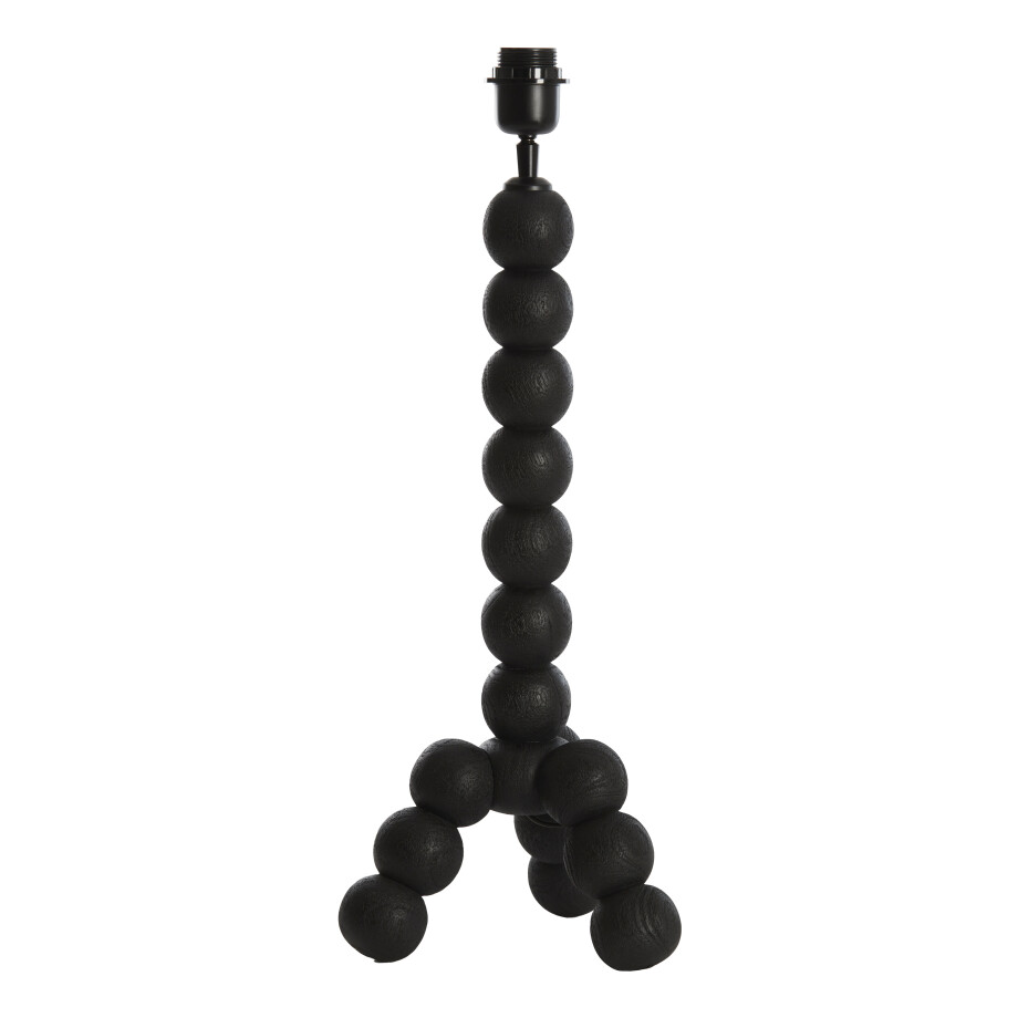 Light & Living Tafellamp 'Veglio' Mangohout, kleur Mat Zwart (excl. kap) afbeelding 1